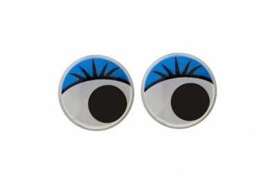 Глазки для игрушек, круглые, с бегающими зрачками, 12 мм/упак.50+/-2 шт, цв. -синий - купить в Калининграде. Цена: 95.04 руб.