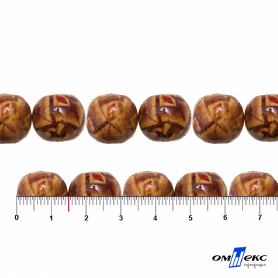 0133-Бусины деревянные "ОмТекс", 15 мм, упак.50+/-3шт - купить в Калининграде. Цена: 77 руб.
