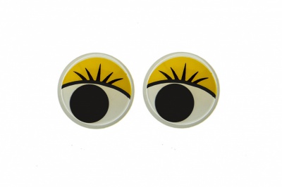Глазки для игрушек, круглые, с бегающими зрачками, 12 мм/упак.50+/-2 шт, цв. -желтый - купить в Калининграде. Цена: 95.04 руб.