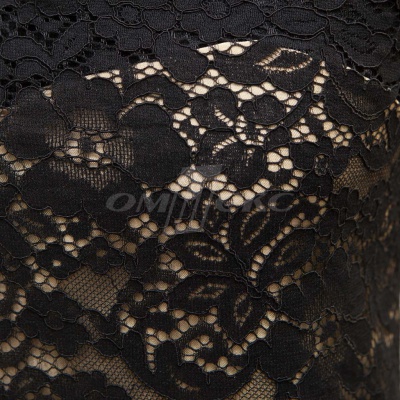 Кружевное полотно #3378, 150 гр/м2, шир.150см, цвет чёрный - купить в Калининграде. Цена 370.97 руб.
