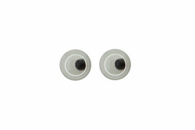 Глазки для игрушек, круглые, с бегающими зрачками, 3 мм/упак.100+/-5 шт, цв. -черно-белые - купить в Калининграде. Цена: 25.40 руб.