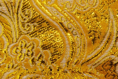 Ткань костюмная жаккард №12, 140 гр/м2, шир.150см, цвет жёлтый - купить в Калининграде. Цена 383.29 руб.