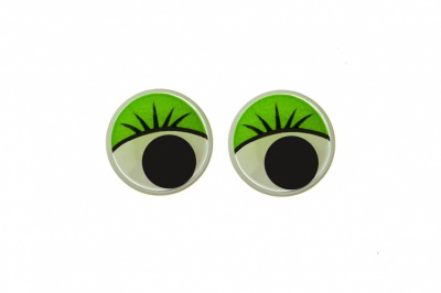 Глазки для игрушек, круглые, с бегающими зрачками, 10 мм/упак.50+/-2 шт, цв. -зеленый - купить в Калининграде. Цена: 71.20 руб.