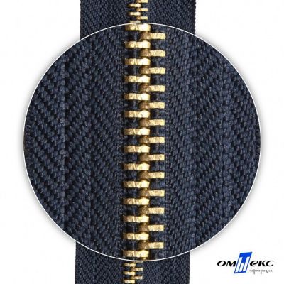 Молнии джинсовые металл т-5, 18 см латунь (YG), цв.- джинсовый синий (560) - купить в Калининграде. Цена: 25.50 руб.