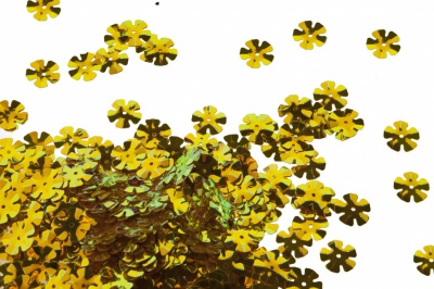 Пайетки "ОмТекс" россыпью,DOUBLE SIDED GOLD,цветок 14 мм/упак.50 гр, цв. 0460-золото - купить в Калининграде. Цена: 80.12 руб.
