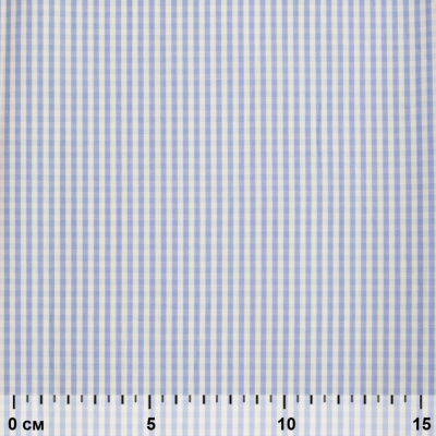 Ткань сорочечная Клетка Виши, 115 г/м2, 58% пэ,42% хл, шир.150 см, цв.2-голубой, (арт.111) - купить в Калининграде. Цена 306.69 руб.