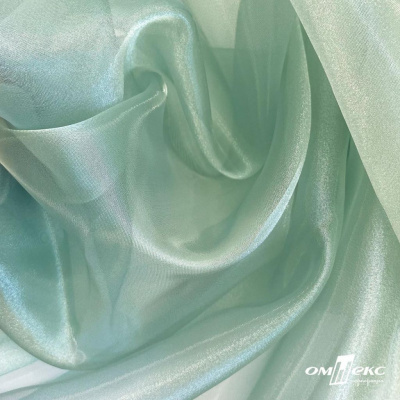 Ткань органза, 100% полиэстр, 28г/м2, шир. 150 см, цв. #104 светло-зеленый - купить в Калининграде. Цена 86.24 руб.