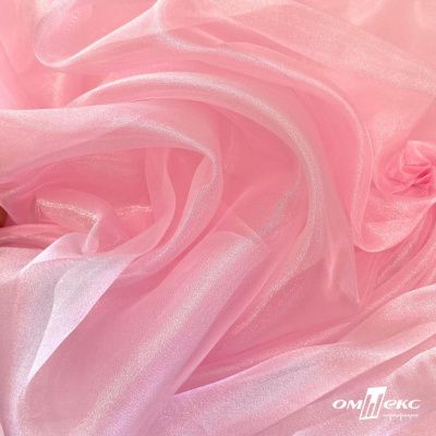 Ткань органза, 100% полиэстр, 28г/м2, шир. 150 см, цв. #47 розовая пудра - купить в Калининграде. Цена 86.24 руб.