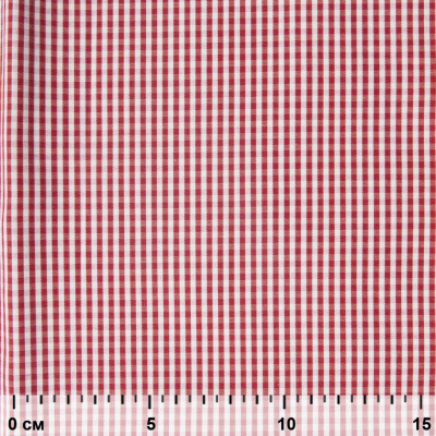 Ткань сорочечная Клетка Виши, 115 г/м2, 58% пэ,42% хл, шир.150 см, цв.5-красный, (арт.111) - купить в Калининграде. Цена 306.69 руб.