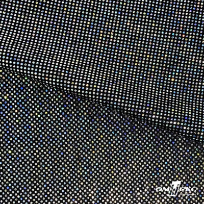 Трикотажное полотно голограмма, шир.140 см, #601-хамелеон чёрный - купить в Калининграде. Цена 452.76 руб.