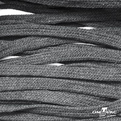 Шнур плетеный d-8 мм плоский, 70% хлопок 30% полиэстер, уп.85+/-1 м, цв.1027-серый - купить в Калининграде. Цена: 735 руб.