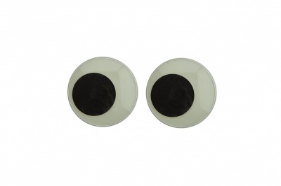 Глазки для игрушек, круглые, с бегающими зрачками, 18 мм/упак.20+/-2 шт, цв. -черно-белые - купить в Калининграде. Цена: 25.40 руб.