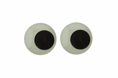 Глазки для игрушек, круглые, с бегающими зрачками, 24 мм/упак.50+/-2 шт, цв. -черно-белые - купить в Калининграде. Цена: 60.32 руб.
