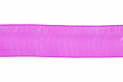 Лента органза 1015, шир. 10 мм/уп. 22,8+/-0,5 м, цвет ярк.розовый - купить в Калининграде. Цена: 38.39 руб.