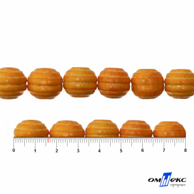 0309-Бусины деревянные "ОмТекс", 16 мм, упак.50+/-3шт, цв.003-оранжевый - купить в Калининграде. Цена: 62.22 руб.