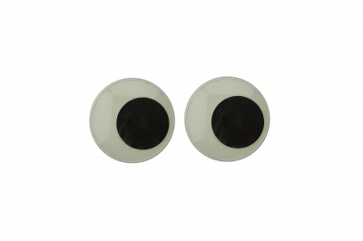 Глазки для игрушек, круглые, с бегающими зрачками, 15 мм/упак.50+/-2 шт, цв. -черно-белые - купить в Калининграде. Цена: 46.92 руб.