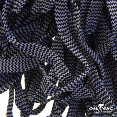 Шнурки #107-07, плоские 130 см, двухцветные цв.серый/чёрный - купить в Калининграде. Цена: 23.03 руб.