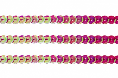 Пайетки "ОмТекс" на нитях, CREAM, 6 мм С / упак.73+/-1м, цв. 89 - розовый - купить в Калининграде. Цена: 468.37 руб.