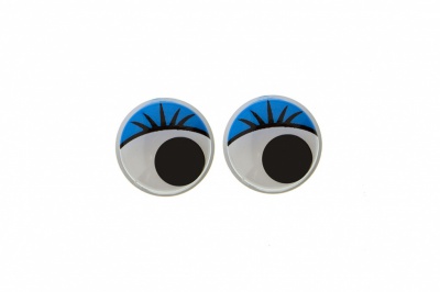 Глазки для игрушек, круглые, с бегающими зрачками, 8 мм/упак.50+/-2 шт, цв. -синий - купить в Калининграде. Цена: 59.05 руб.