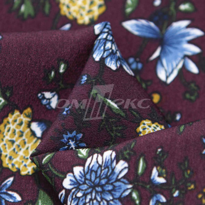 Плательная ткань "Фламенко" 4.1, 80 гр/м2, шир.150 см, принт растительный - купить в Калининграде. Цена 259.21 руб.
