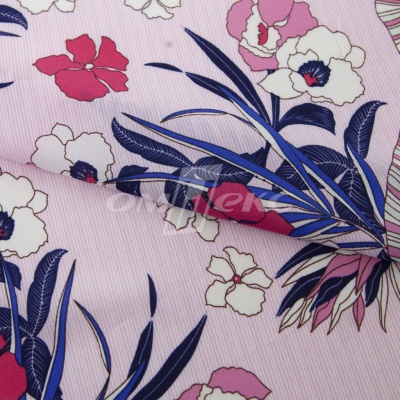 Плательная ткань "Фламенко" 18.1, 80 гр/м2, шир.150 см, принт растительный - купить в Калининграде. Цена 239.03 руб.