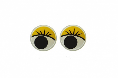 Глазки для игрушек, круглые, с бегающими зрачками, 8 мм/упак.50+/-2 шт, цв. -желтый - купить в Калининграде. Цена: 59.05 руб.