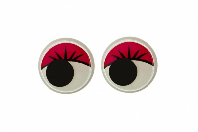 Глазки для игрушек, круглые, с бегающими зрачками, 12 мм/упак.50+/-2 шт, цв. -красный - купить в Калининграде. Цена: 95.04 руб.