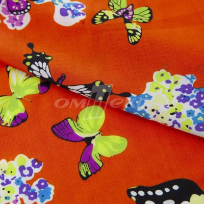 Плательная ткань "Софи" 7.1, 75 гр/м2, шир.150 см, принт бабочки - купить в Калининграде. Цена 241.49 руб.