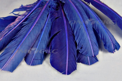 Декоративный Пучок из перьев, перо 23см/синий - купить в Калининграде. Цена: 12.34 руб.