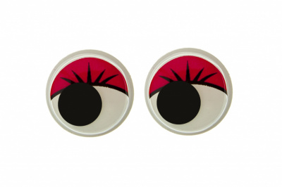 Глазки для игрушек, круглые, с бегающими зрачками, 15 мм/упак.50+/-2 шт, цв. -красный - купить в Калининграде. Цена: 113.01 руб.