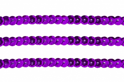 Пайетки "ОмТекс" на нитях, SILVER-BASE, 6 мм С / упак.73+/-1м, цв. 12 - фиолет - купить в Калининграде. Цена: 300.55 руб.